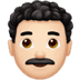 👨🏻‍🦱 man: light skin tone, curly hair display on Apple